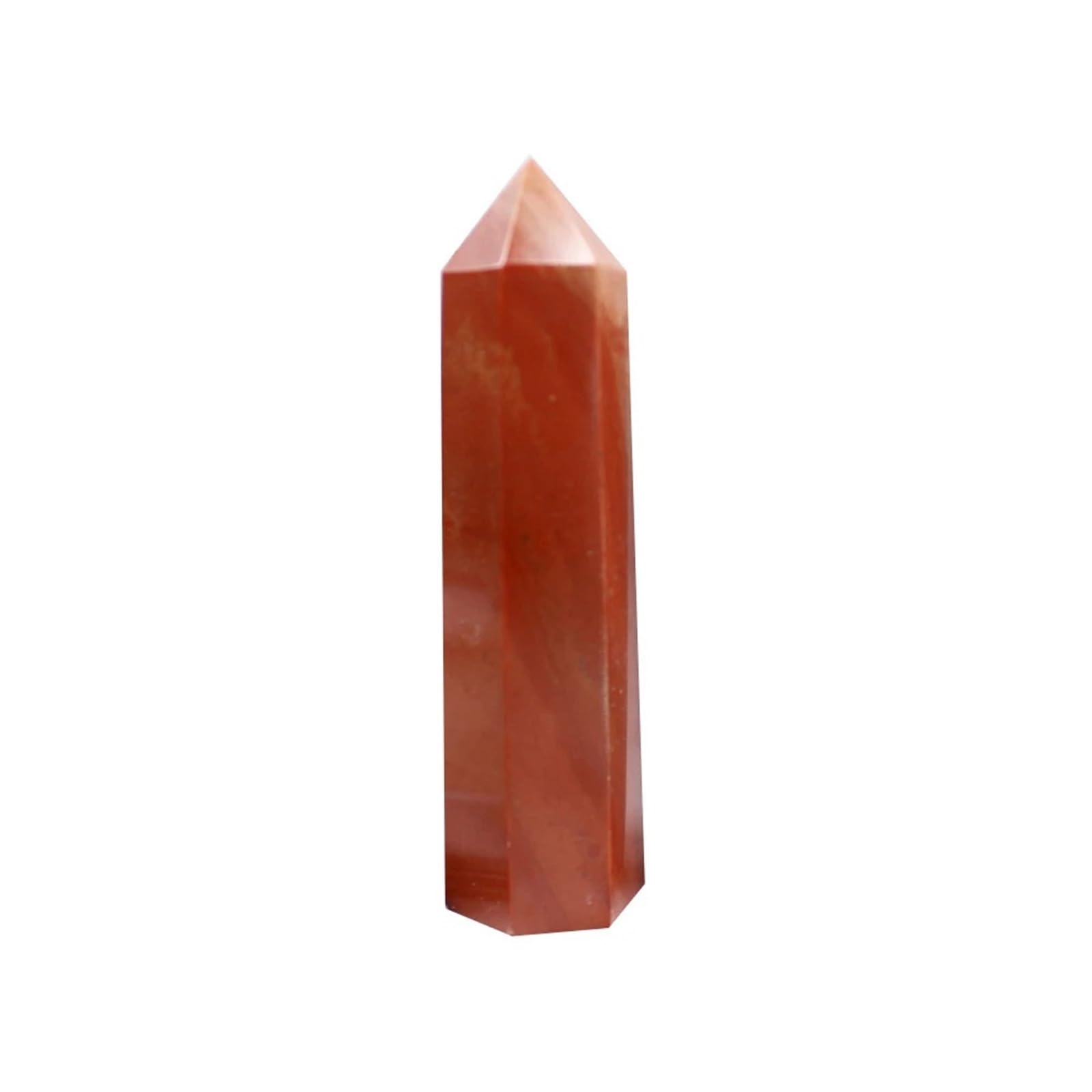 AUOQKQUT Crystal Columns Health Point Obelisk Wand Amethyst Rose Quartz Ore Crafts Home Decoration 1PC Ornaments (Color : Red Jasper)