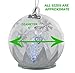 LED Glass Globe Christmas Tree Ornament with Angel Holding Heart Inside - Dated 2020 Color Changing Lights - Clear Glass with Hand Painted Glitter Snowflakes 5 Inch Diameter