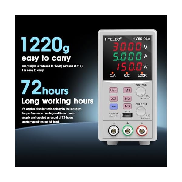 DC-Power-Supply50V-6A-max150W-Switching-Regulated-Bench-Power-Supply-with-Memory-4-Digit-LED-Display-110V-Input-Voltage-5V2A-USB-Interface-Coarse-and-Fine-Adjustments DC-Power-Supply50V-6A-max150W-Switching-Regulated-Bench-Power-Supply-with-Memory-4-Digit-LED-Display-110V-Input-Voltage-5V2A-USB-Interface-Coarse-and-Fine-Adjustments