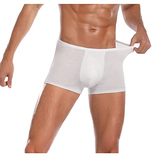 STARLY 5pcs Mens Disposable Cotton Underwear Travel Boxers Briefs Portable Shorts White/Grey/Olive Green