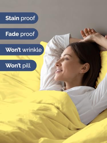 Image of Duvet Cover Oversized King Size - 3 Piece with Zipper Closure - Yellow