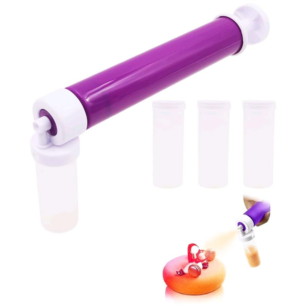 WANGCL Manual Airbrush,Manual Cake Decorating Airbrush with 4 Pcs Vial Fordecorating Cakes Cupcakes And Desserts Home Baking Diy Tools Etc