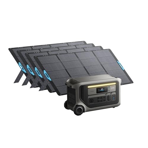 Anker SOLIX F3000 Portable Power Station with 4× 400W Solar Panels, 3,072Wh, 6,000W Recharging, Expandable to 24kWh, Solar Generators for Home Use, For Power Outages, RVs, Emergencies Anker