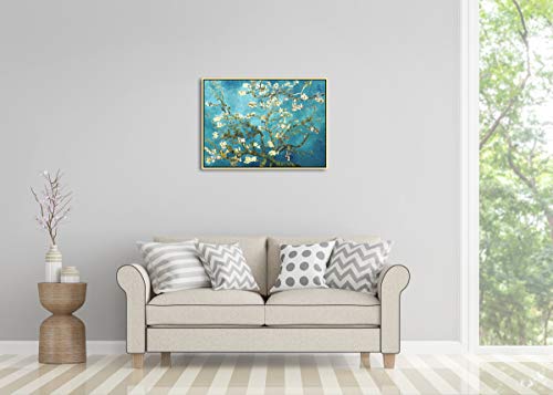 Wieco Art Framed Wall Art Almond Blossom Floral Giclee Canvas Prints Of Van Gogh Famous Oil Paintings Reproduction Flowers Pictures On Canvas Wall Art For Bedroom Home Decorations #TOP1