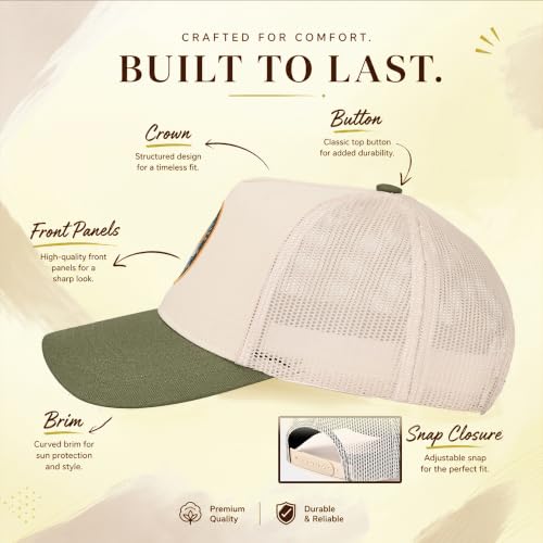 Image of Feathers Cotton Cap for Men & Women | Adjustable Unisex Trucker Hat | Cotton Twill Front & Mesh Back | Styles Caps for Men | Breathable Outdoor Running, Gym & Travel Hats