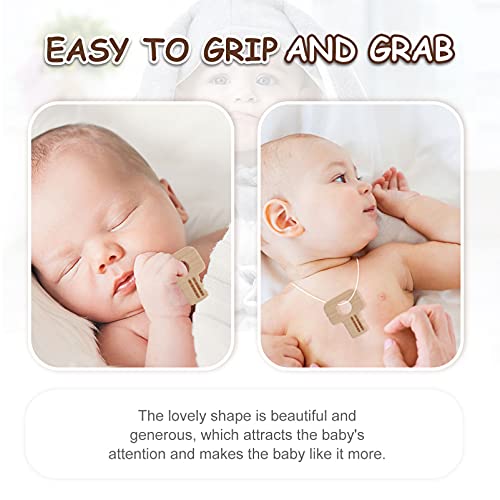 EXCEART 10Pcs Bebê Mordedor Pendant Molar Brinquedo Crianças Brinquedo De Madeira de Faia de Madeira