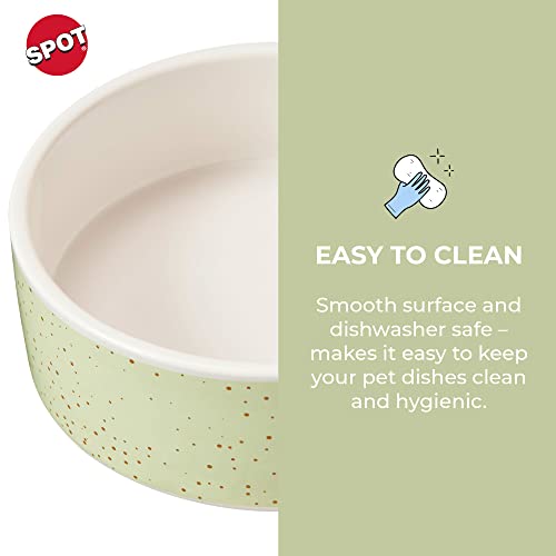 Spot By Ethical Products - Heavy Ceramic High Gloss Dog Bowl Cat Bowl Durable Dog Food And Water Pet Dish - Dishwasher Safe – Trending Styles - Speckled Dog Dish 5" #TOP2