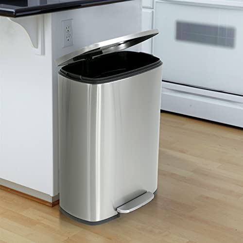 Caneca de basura metálica de acero inoxidable 30L con pedal miniatura 6