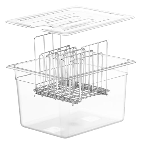Sous Vide Contenitore da 12 l, con coperchio e rack per Sous Vide Stick Garer, contenitore trasparente multifunzione, adatto per pesce, carne e verdure
