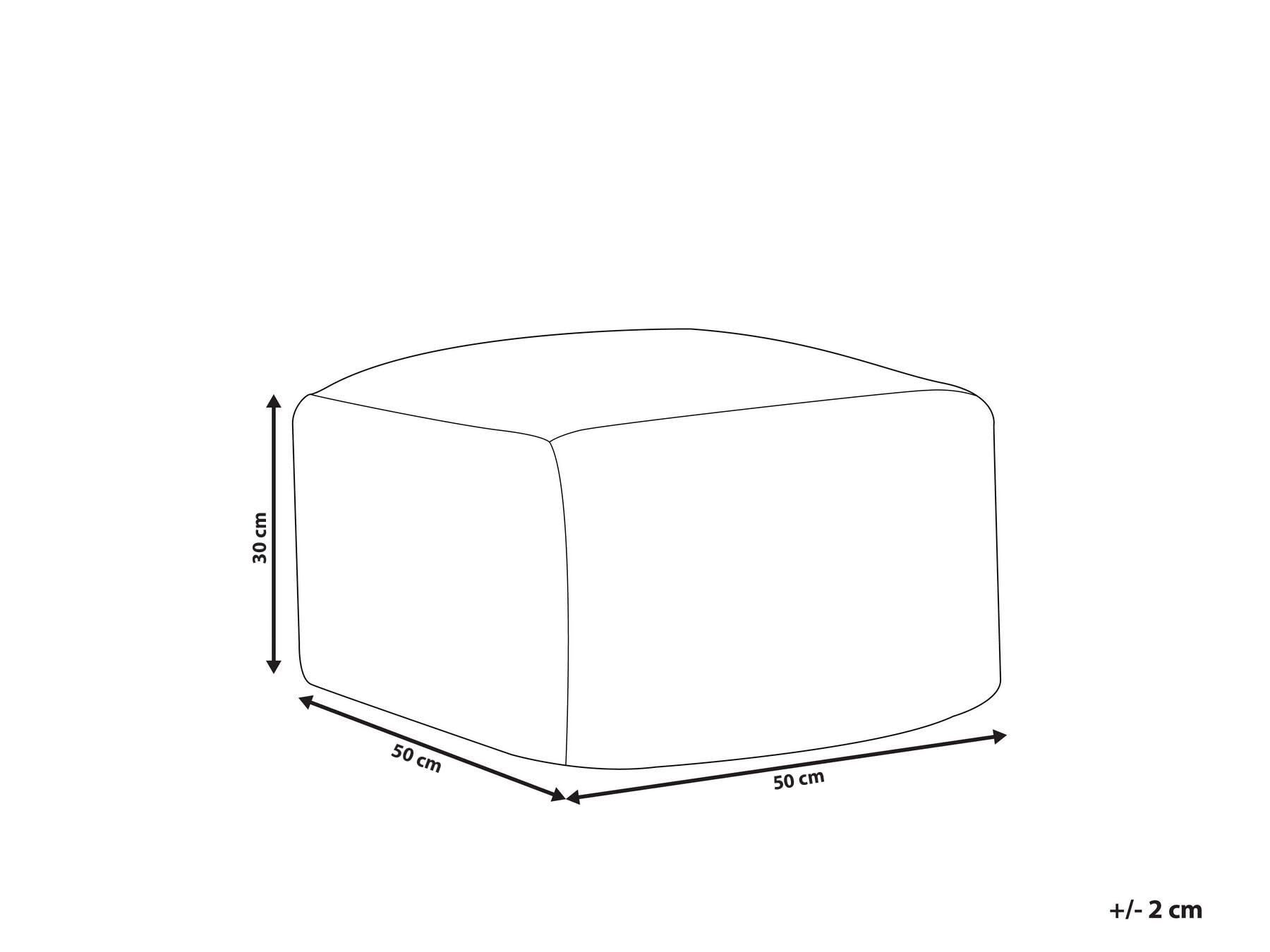Beliani Handgewebter Pouf für den Außenbereich, Ottomane, Kunststoff, Gartenaccessoires, 50 x 50 cm, beige, Bodla