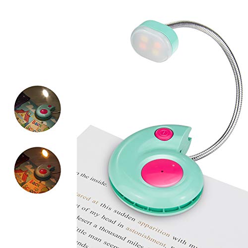 LUXSWAY Luz de lectura recargable para niños, luz de lectura LED para libros en la cama, luz de libro ámbar con magnético, luz de libro con clip con cuello de cisne flexible, bonita luz de marcador