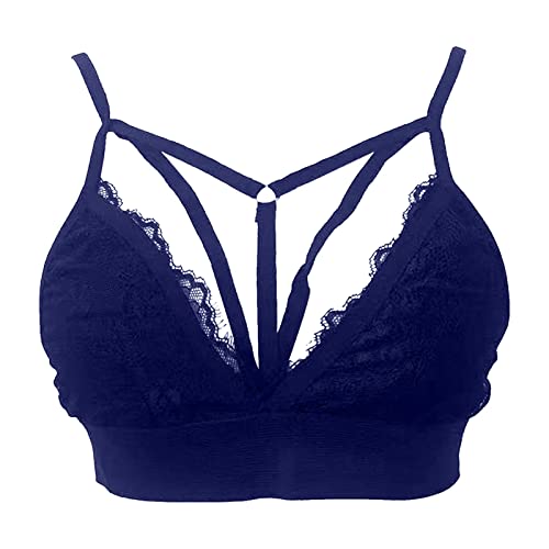Soutien-gorge sexy XXL en dentelle fini les complexes avec l'ensemble bleu