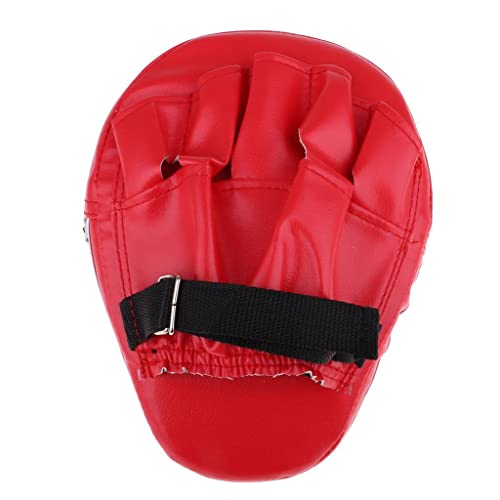 Muay Thai Boxing MMA Punching Mitts - Focus Mitt for Karate Taekwondo Kickboxing Sparring - Shock Absorbent Training Hand Pad with EVA Foam - Black Red