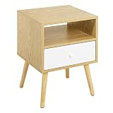 Patas Elevadas: Las patas elevadas facilitan la limpieza de los rincones y del suelo. Su color de roble claro hace el mueble ser más fresco y hermoso, adecuado para cualquier estilo de decoración. Además, la parte inferior de las patas equipa con almohadillas antideslizantes y resistentes al desgaste, lo que protege su suelo de los arañazos