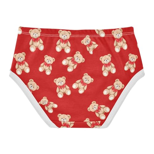 Cute Teddy Bears Red Bows Toddler Girls's Underwear 2T 202c18112