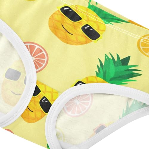 Cotton Toddler Girls Underwear Cartoon Yellow Pineapples Girl Panties Cute Durable Briefs Undies Kids 2t4