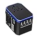 Produktbild Global Universal Charging Converter Auslandspower Universal Conversion Stecker Japan Travel Korea International Standard Buchse - 4USB + Typ-C schwarz + blau