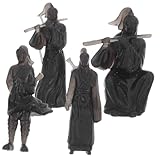 Ancient Chinese Warrior Miniatures 4pcs Resin Art Craft Enhance Your Home Office Decor These Miniature Garden Figurines