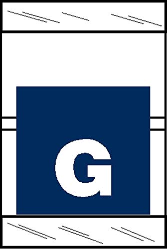 Tabbies Original COL'R'TAB 82050 Series Top Tab Alpha Labels, Blue G, 1-1/2"H x 1" W, Heavy Duty & Fade-Resistant, Made in the USA, 100 Labels/Pack