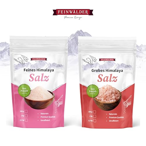 Feinwälder® 1kg Himalaya-Salz fein & 100% naturbelassen – Ursalz aus der Salt Range, Pakistan Punjab