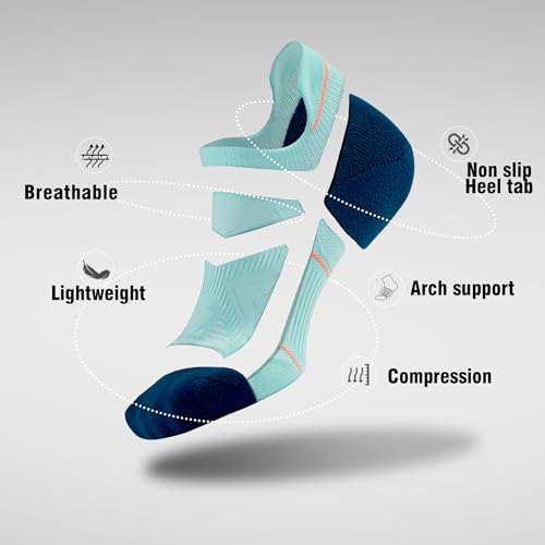 BRISIRA Bamboo Viscose Coolmax Mens No Show Socks Cushioned Moisture Wicking Anti Blister Athletic Low Cut Socks3