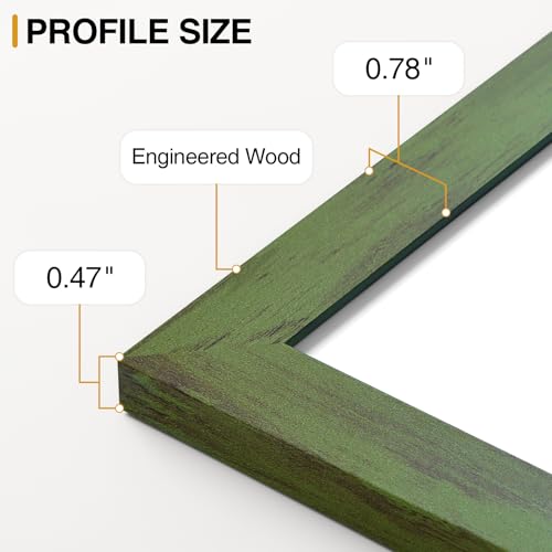 Image of Vittanly 15 Pack Picture Frames Collage Wall Decor for Mounting or Tabletop Display, Gallery Frame Set for Family, Multi Sizes Including 3pcs 8x10, 6pcs 5x7, 6pcs 4x6, Rustic Green