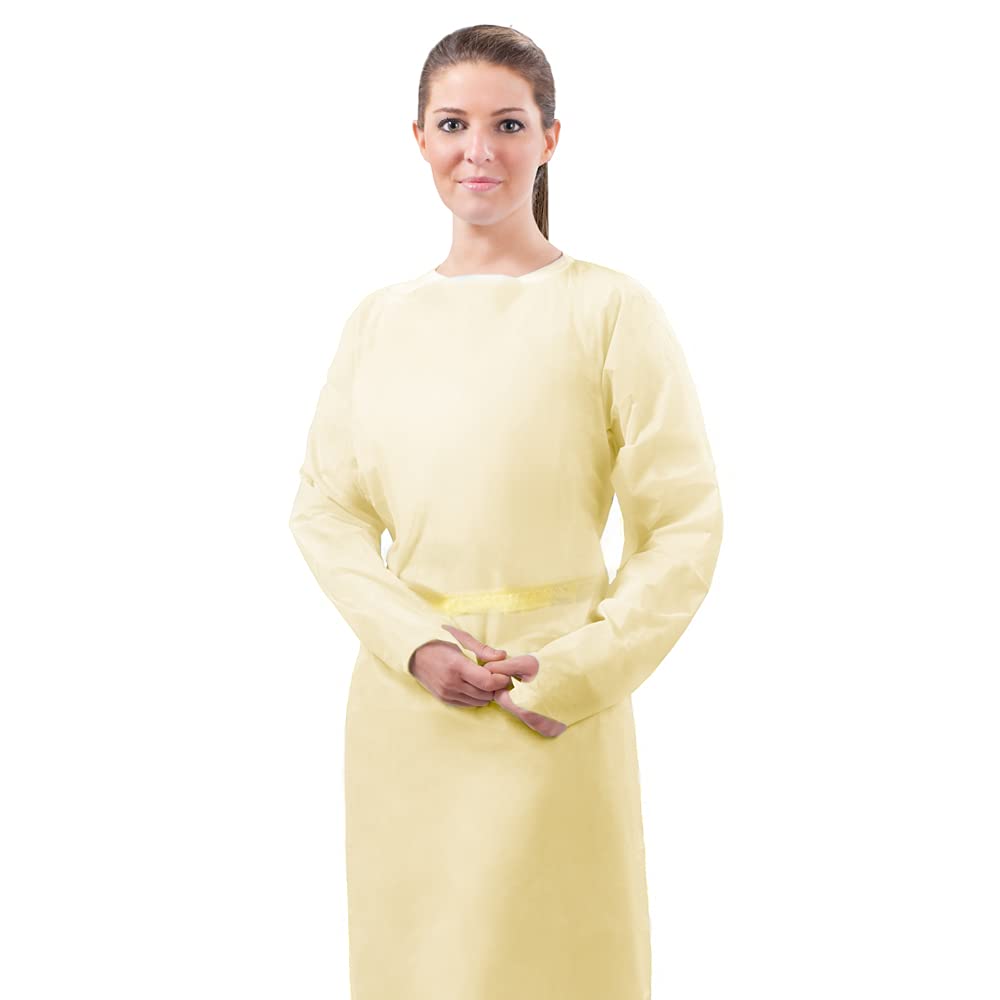 TRONEX Multilayer AAMI Level 2 Over-the-Head Disposable Isolation Gown With Thumb Hooks (100, Unisize)