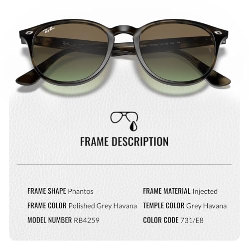 Image of Ray-Ban RB4259 Phantos Shaped Sunglasses for Men & Women with Official RAYBAN Eyewear Kit