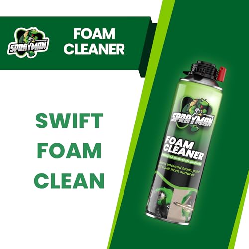 SPRAYMAN Spray Foam Gun Cleaner - Expanding Polyurethane Foam and Insulation Sealant Remover Dissolves Spray PU Foam | No Foam Gun | 12 Pack Can 12.3 Oz.
