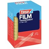 tesa tesafilm transparent - Transparentes Klebeband mit starker Haftung - alterungsbeständig und reißfest - 66 m x 12 mm - 12er Pack