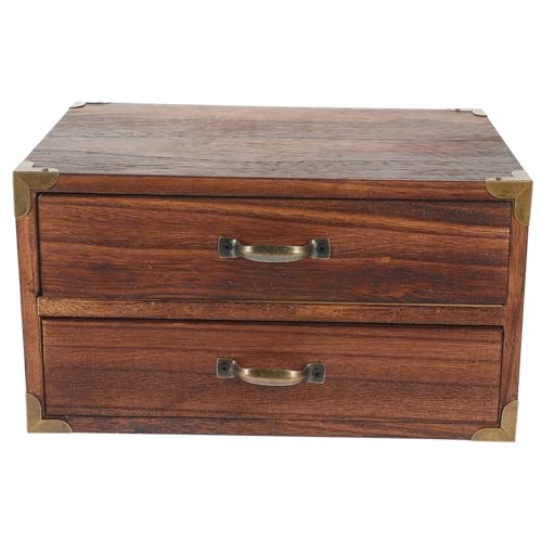 MUELODSIC Caja de Almacenamiento de Madera Vintage con Organizador de Escritorio Compacto Hogar y Oficina Mantener