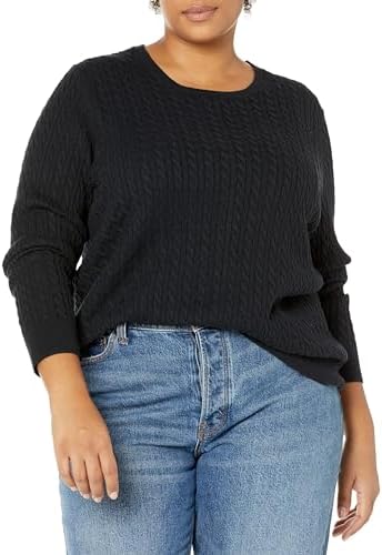 Amazon Essentials Women’s Lightweight Long-Sleeve Cable Crewneck Sweater (Available in Plus Size) Amazon Essentials Women’s Lightweight Long-Sleeve Cable Crewneck Sweater (Available in Plus Size)