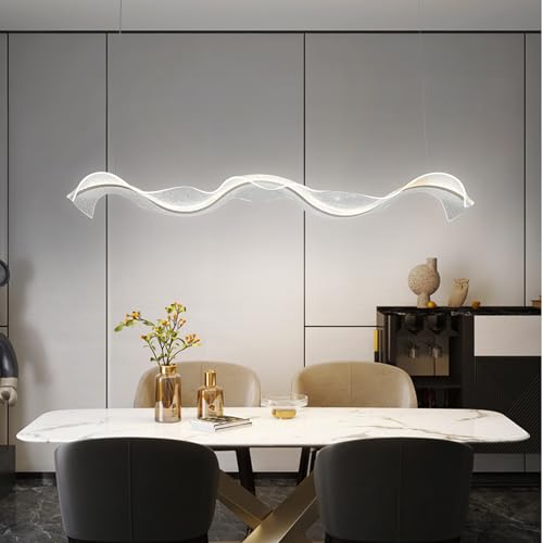 Plafonnier ondulé haut de gamme lustre LED pièce réception - 3