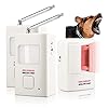 Dog Barking Alarm Motion Detector,Pir Wireless Human Body Walking Sensor Doorbell Door Security Alert System Device for Home or Office Burglar Deterrent (1Sensor + 2Receivers, White)