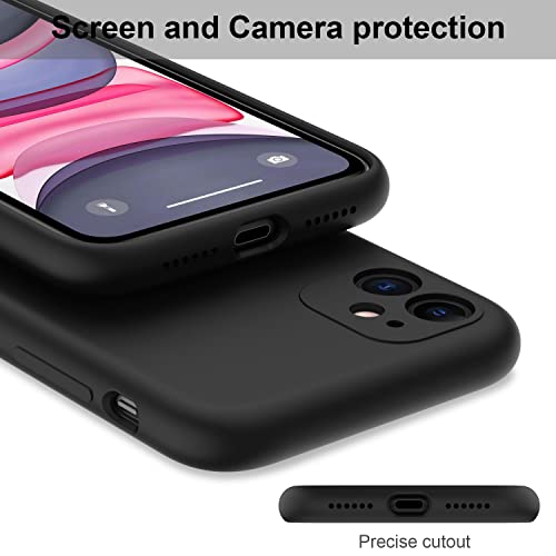 Deenakin Iphone 11 Case With Screen Protector,Pass 16Ft Drop Test Shockproof Durable Soft Flexible Silicone Gel Rubber Cover,Slim Fit Protective Phone Case For Iphone 11 6.1" Black #TOP2