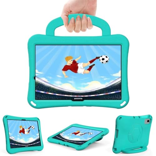Housse Galaxy Tab A11 pour enfant verte avec poignée pour trajets en voiture