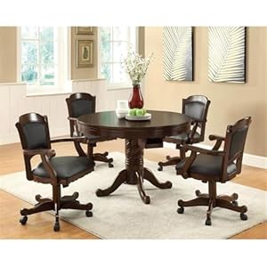 Coasterhomefurnishingsturk5pieceroundgametablediningsettobaccoblack Urban Country Home Decor Coaster home furnishings turk 5 piece round game table dining set tobacco black urban country home decor