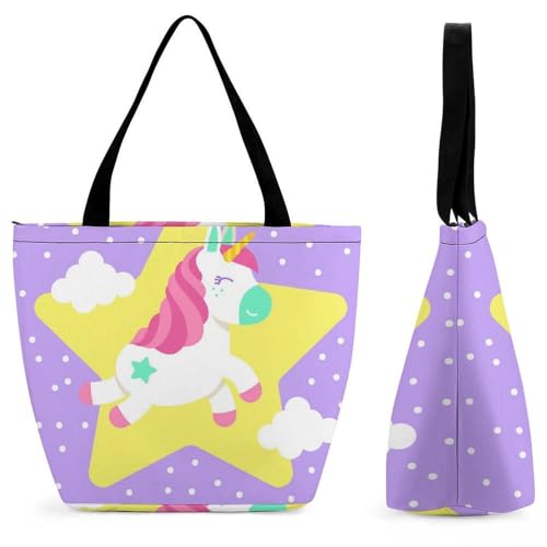 Sac à bandoulière licorne violette grand format pour femme active