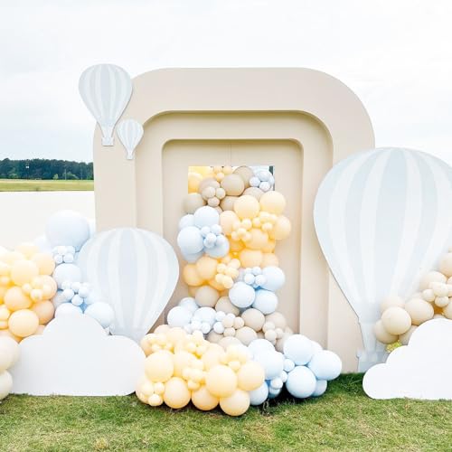 Image of 113 Pack Nude Balloons, Beige Apricot Balloon Garland Arch Kit 18 /12 /10 /5 Inch, Neutral Cream Peach Latex Party Balloons, Blush Taupe Helium Balloons for Boho Birthday Wedding Baby Shower Decorations