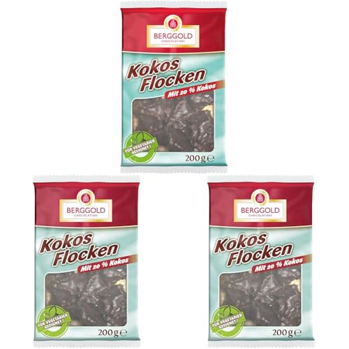 Berggold Kokos-Flocken, 200 g (Packung mit 3)