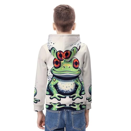 Sweat à capuche grenouille enfant chaud et résistant contre le froid des matins d'école