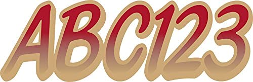 Image of Stiffie WHIPLINE 3 inch Alpha-Numeric Registration Identification Numbers Stickers Decals for Boats & Personal Watercraft (Burgundy /Tan)