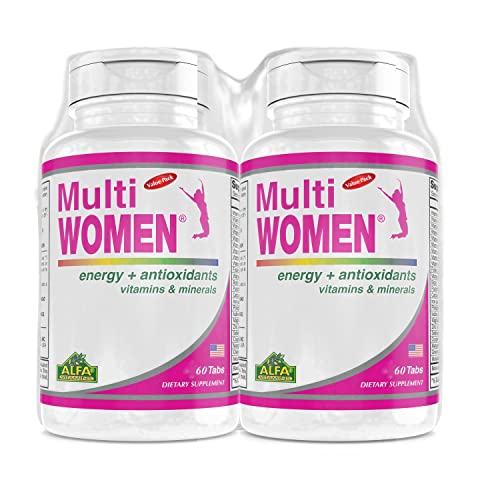 Multi Women Vitamins by Alfa Vitamins - Dietary Supplement with Essential Vitamins & Minerals for Women - Amino Acids + Antioxidants - 60 Tablets (2 Pack)