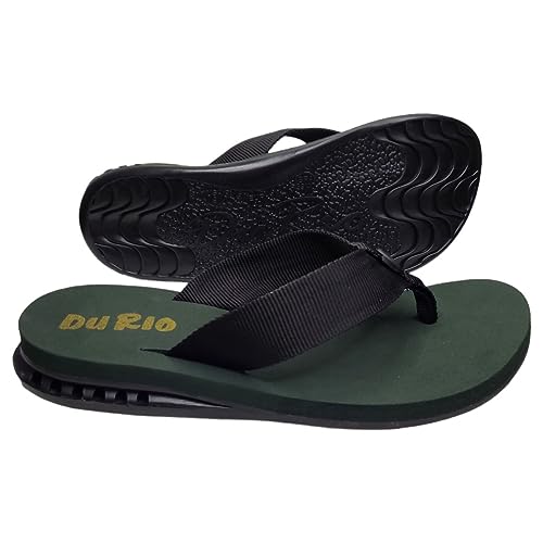 Chinelo DuRio Air Color Conforto Para Esporão e Fascite Plantar (Preto Verde, BR, Adulto, Numérico,
