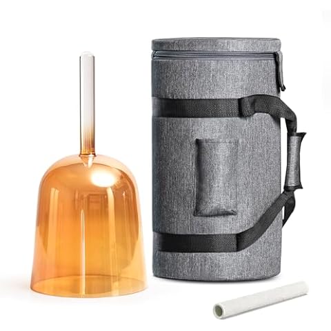 CVNC 432HZ 6 Inch F Note Golden Tea Color Quartz Handle Singing Bowl with Carry Case Bag for Sound Healing and Meditation Cover