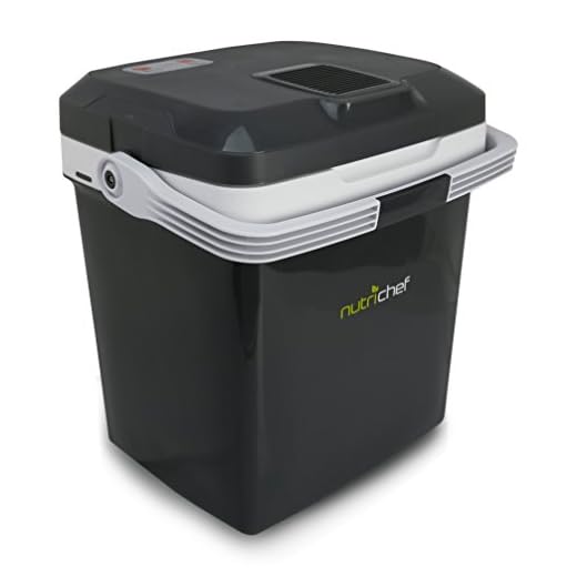 NutriChef Portable Electric Food Warmer/Cooler Fridge, Refrige, 28L Capacity-30 Can | Dual Cooling Warming Digital Plug, Personal Thermoelectric In Refrigerator for Car, Beach, Office, Travel