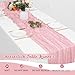 8 Pack Light Pink Cheesecloth Table Runners 20x120 Inch Gauze Table Runner Cheese Cloth 10FT Pink Table Runner Rustic Sheer Runner for Wedding Birthday Party Baby Shower Table Decor