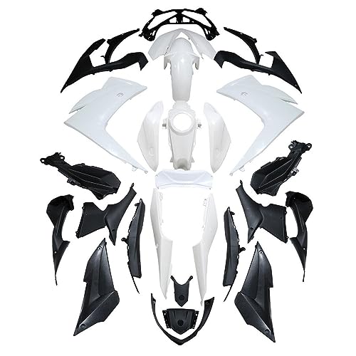 Unpainted White ABS Fairing Bodywork YZFR3 YZF Left Right Front Rear Pre-Drilled-Mounting Holes UWAFBFFYY1YR11 Compatible with Yamaha YZF-R3 Base 2015-2018