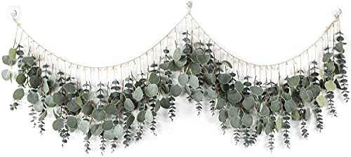 Natayoo Artificial Eucalyptus Wall Decor Hanging Eucalyptus Greenery Plants Boho Decoration for Bedroom Kitchen Home Decorations