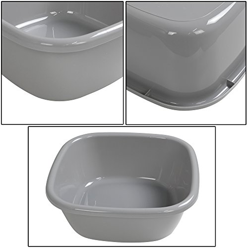 Begale 4-Pack 12 Quart Wash Basin, Dish Bin, Gray #TOP2